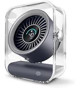 SUNHAIXIA USB Desk Fan, Rechargeable Small Table Fan with 100 Speeds, 90° Rotation, Turbo Airflow...