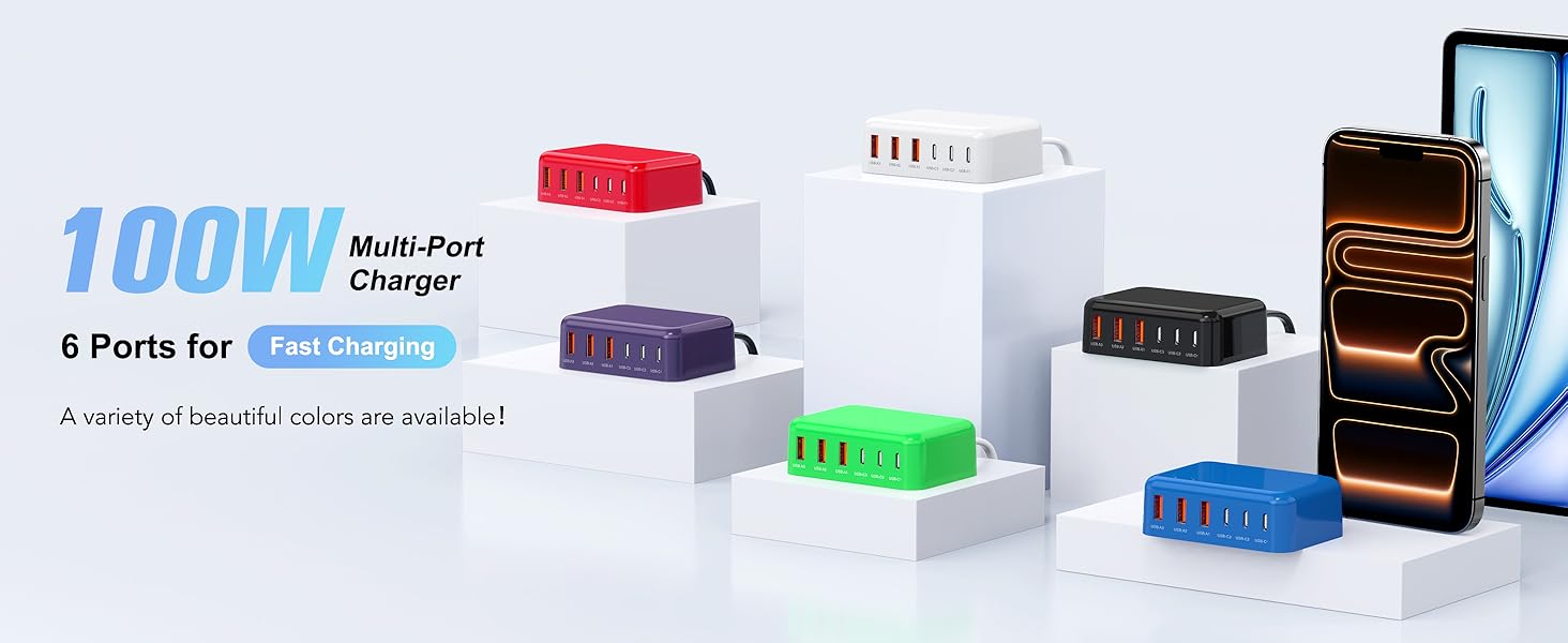 6 Ports for Fast Charging