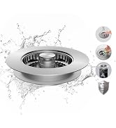 Hibbent All Metal Stainless Steel 3 in 1 Kitchen Sink Drain Strainer, Upgraded Anti-rust Sink Sto...
