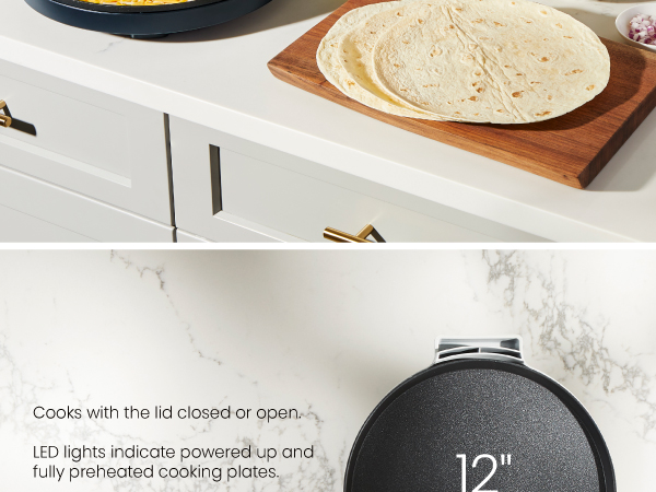 Cooks with the lid closed or open