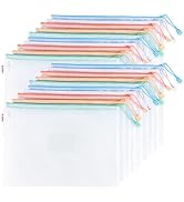 M&G 20 Pack Mesh Zipper Pouch Bags for Organizing Storage, A4 Letter Size, Waterproof Document Zi...