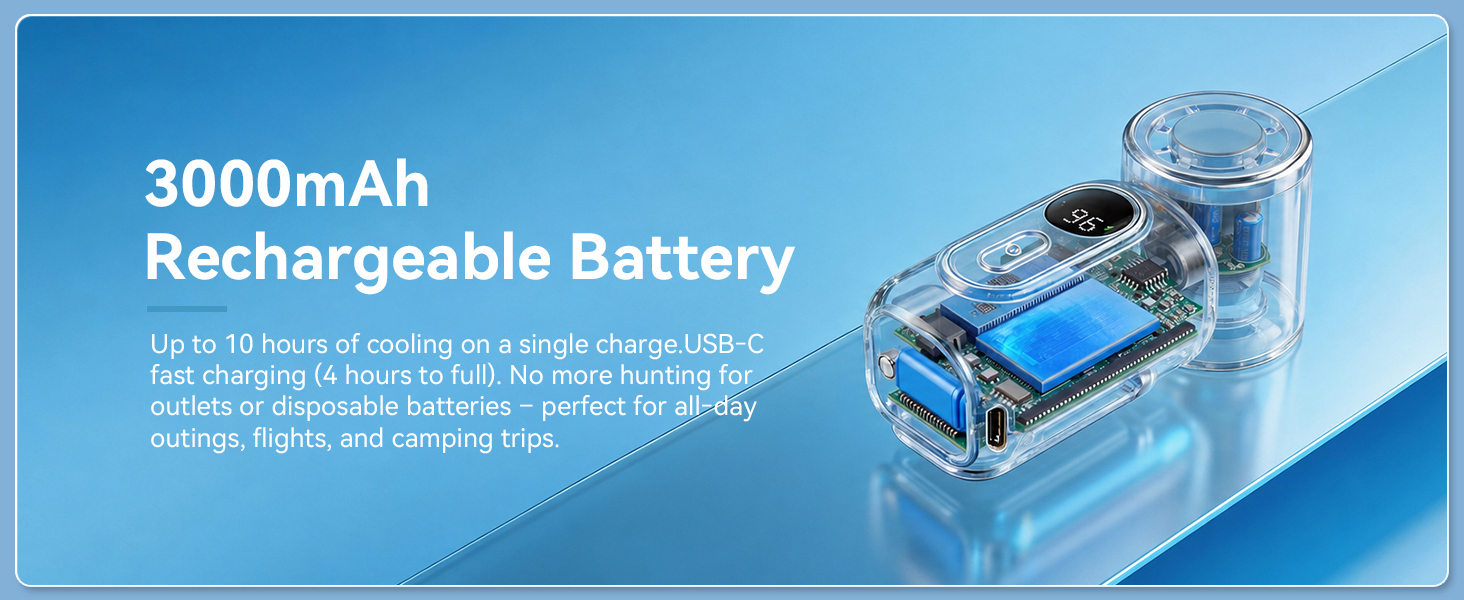 small battery operated fan, 4H full charge,10H running time