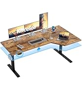 Klicelor 59 Inch L Shaped Standing Desk, Adjustable Height Corner Desk for Home Office Workstatio...