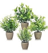 4 Pack Fake Plants Ceramic Mini Artificial Greenery Potted Plants | Applicable to Bathroom Decor ...