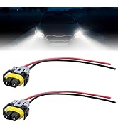 2 PCS H11 H9 H8 880 881 Female Adapter Wiring Harness Sockets Wire, Fog Light Connector Plug with...