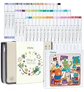 Ohuhu Honolulu B 48 Colors Alcohol Markers with Coloring Book, AP Certified Brush & Fine Dual Tip...