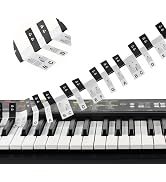 88 Keys Upgraded Black Removable Piano Keyboard Note Labels,General Accessories Staff Boards,Reus...