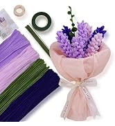 HUEYTON Thick Lavender Pipe Cleaners Craft Set - 400Pcs Chenille Stems for Full & Delicate DIY La...