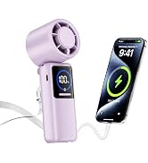 Innopower Portable Mini Fan Foldable Personal Fan Up to 50H Purple