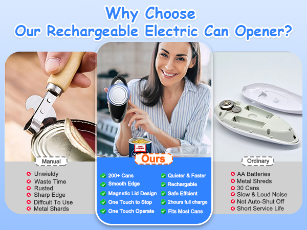 electric can opener for seniors, free your hands, that's why you choose our electric can opener.