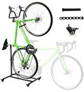 Vertical Bike Stand,Freestanding Space-Saving Bike Rack with Adjustable Height for Wheels Sizes u...