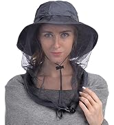 USHAKE Head Net Hat, Safari Hat Sun Hat Bucket Hat with Hidden Net Mesh
