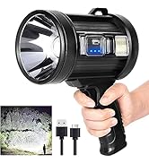 MIXILIN Rechargeable Spotlight, 2,000,000 Lumens Handheld Hunting Flashlight Led Spot Light with ...