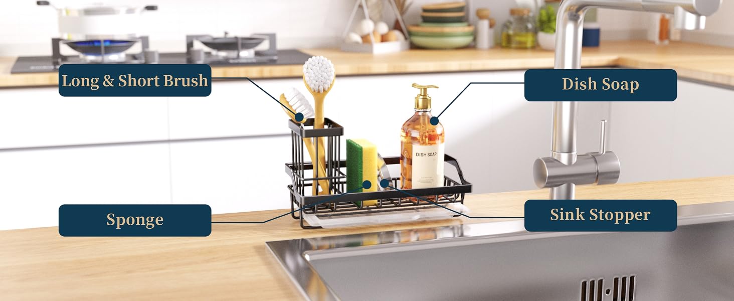 dish drying rack,dish sponge holder,kitchen sink organizer