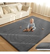 1.3" Extra Thick Fluffy Baby Play Mat for Floor,5'×7 'Large Padded Kids Rug with Ultra Soft 3D Ca...