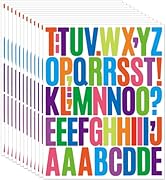 12 Sheets Alphabet Stickers 2 Inch Large Letter Stickers Vinyl Self-Adhesive Letters for Scrapboo...