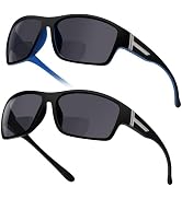 ZERPEET 2 Pack Bifocal Sunglasses for Men with Built-in Readers, TR90 Frame UV400 Protection Wrap...