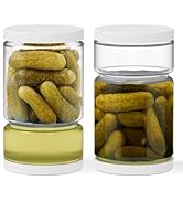 ForTidy Glass Pickle Container with Strainer for Pickle Lover - 45OZ Leakproof Juice Separator Ja...