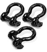 Bekith 3 Pack D Ring Shackles 3/4" Shackle Rugged Unbreakable 28.5 Ton (57,000 Lbs) Maximum Break...