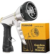 FANHAO Garden Hose Nozzle, 100% Heavy Duty Metal Water Hose Nozzle Sprayer with 7 Spray Patterns,...