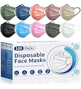 Disposable Face Mask For Adults - Travel Essentials, 100 Pack Individually Wrapped, 4 Ply Protect...