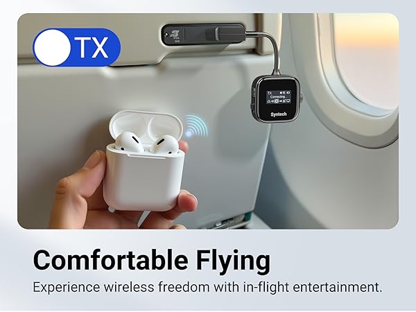 bluetooth adapter for tv airplane flight