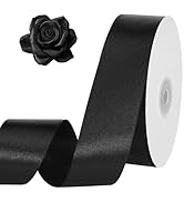 woric 120 Yards Black Ribbon 1-1/2 Inch Black Satin Ribbon for Gift Wrapping Flower Bouquet Bows ...