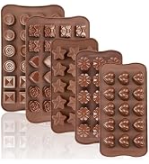 JOERSH 5PCS Silicone Chocolate Molds for Candy, Fat Bombs Snacks & Truffles, 9 Shapes 93 Cavities...