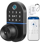 Smart Keypad Door Knob with Fingerprint for Front Door,7 in 1 Keyless Entry | App Control, Remote...