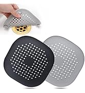 Hair Catcher,Square Drain Cover for Shower Silicone Hair Stopper with Suction Cup,Easy to Install...