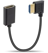 Duttek 8K Right Angle HDMI Extender Cable 1Ft, 48Gbps HDMI Male to Female Cable, HDMI Extension C...
