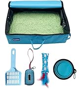 PetLike Travel Cat Litter Box, Leak-Proof Portable Litter Box, Collapsible Toilet Tray Carrier fo...