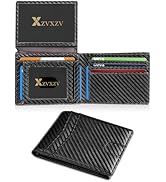 XZVXZV Men's Ultra Thin Wallet Leather RFID Blocking Bifold Stylish Wallet with Slim Minimalist F...
