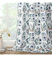 Joydeco Green Floral Curtains 84 Inches Long for Bedroom 2 Panels, Room Darkening Boho Curtains P...
