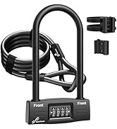 Sportneer Bike Lock: 14mm Keyless Combination Bike Lock with 5ft Security Steel Cable - Heavy Dut...