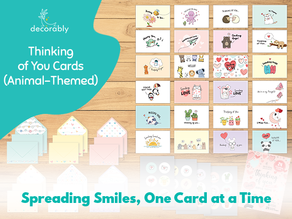 animal thinking of you cards