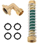 Lemfema Garden Hose 90 Degree Solid Brass Hose Elbow Connector and Garden Hose Extension Adapter ...