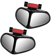 Qurbuns 2 PCS Car Blind Spot Mirrors, 360 Rotation Adjustable Double-Sided Convex Rear View Mirro...