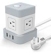 Power Strip with USB C 5ft Extension Cord Cube USB with Outlets Portable Design Overload Protecti...