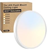 Brightever LED Flush Mount Ceiling Light, 7 Inch 12W Ultra Slim 0.67 Inch Kitchen Lighting Fixtur...