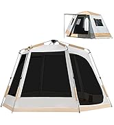 ONTYZZ 4-6 Person Large Waterproof Camping Tents Family Tent with Quick Up System Dome Ventilate ...
