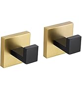 TQKAG Bathroom Towel Hook Coat Black and Gold Robe Clothes Bath Wall Hooks for Kitchen Garage,Sta...