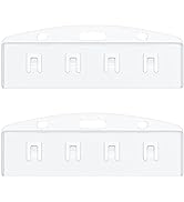 Pawfly Horizontal Half Card Badge Holders with Grippers Hard Transparent Protectors Sleeves Frost...