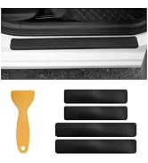 Ohleats 4 PCS Car Door Sill Protectors, Anti Scratch Carbon Fiber Auto Threshold Cover Strips, De...