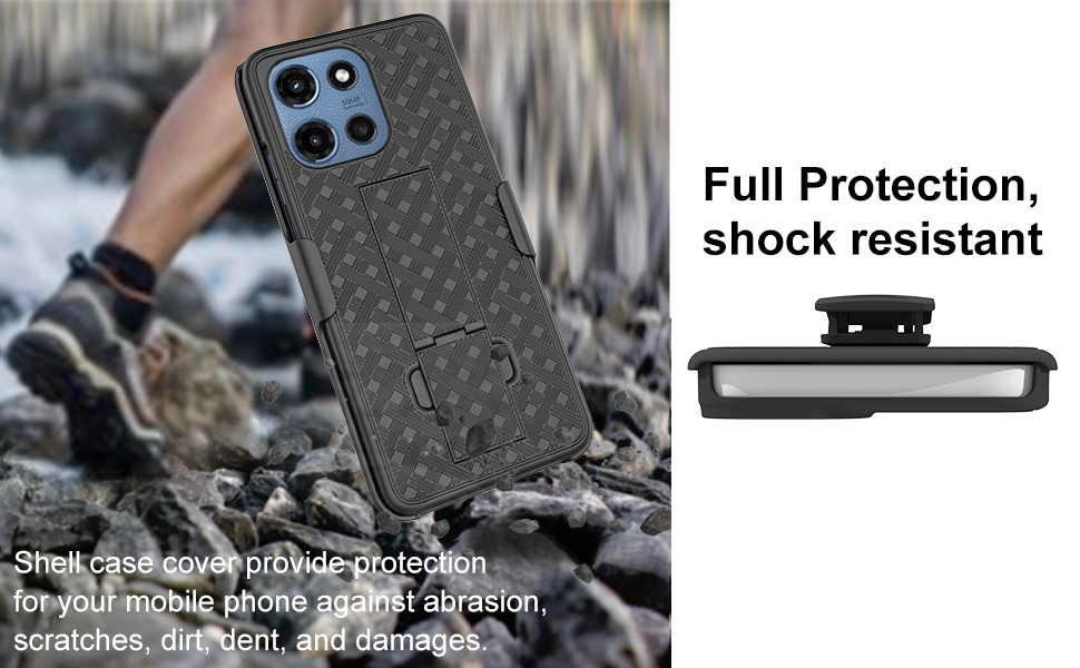 Ailiber Compatible with Motorola Moto G 2025 Phone Case Belt Clip Holster