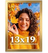Veleclo 13x19 Picture Frame for Wall Display, 13x19 Gold Picture Frame with Shatter Resistant Ple...