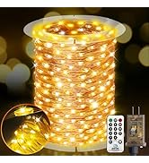 KNONEW 203FT 600 LED Outdoor Fairy Lights Plug in, Christmas Fairy Lights Outdoor Waterproof 8 Mo...