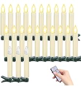 TECHLONG 20 PCS Flickering Christmas Tree Candle Lights, Clip on Candles for Christmas Tree Batte...