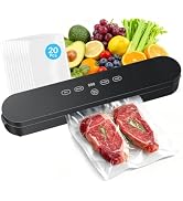 Vacuum Sealer for Food, 4-in-1 Food Sealer Machine Digital Timer | 75kPa Suction, with Digital Ti...