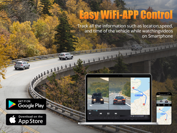 Kyltoor Dash cam with app control